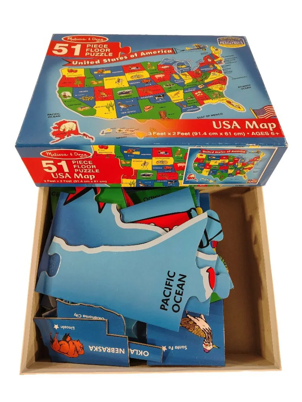 Children's Melissa & Doug 51 Piece USA Map Floor Puzzle
